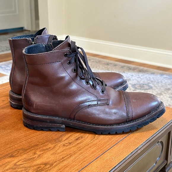 Thursday Boot Co Everyday Brown Leather Cap Toe Combat Boots Men's